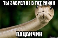ты забрел не в тот район пацанчик