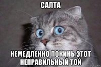 салта немедленно покинь этот неправильный той