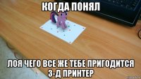 когда понял лоя чего все же тебе пригодится 3-д принтер