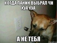 когда панин выбрал чи хуа хуа а не тебя