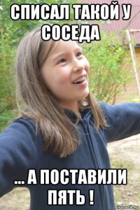 списал такой у соседа ... а поставили пять !