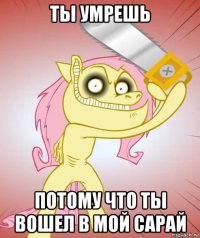 ты умрешь потому что ты вошел в мой сарай