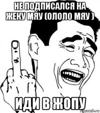 не подписался на жеку мяу (ололо мяу ) иди в жопу