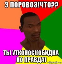 э поровоз!что?? ты утконос!(обидна но правда)