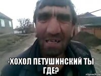  -хохол петушинский ты где?