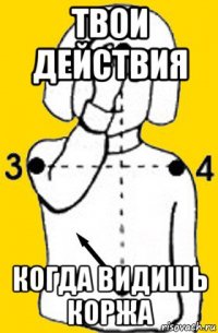твои действия когда видишь коржа