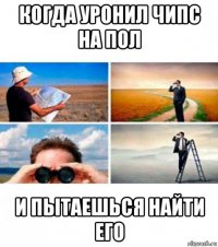 когда уронил чипс на пол и пытаешься найти его