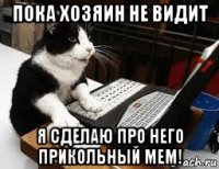 пока хозяин не видит я сделаю про него прикольный мем!