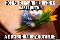 когда ты карлик и принес бабе цветы, а до звонка не достаешь