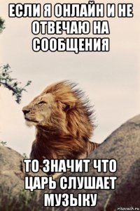 если я онлайн и не отвечаю на сообщения то значит что царь слушает музыку