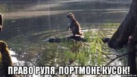  право руля, портмоне кусок!