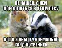 не нашел, с кем пороллиться в этом лесу вот и я не могу нормально гард потренить