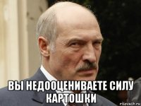  вы недооцениваете силу картошки