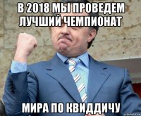 в 2018 мы проведем лучший чемпионат мира по квиддичу