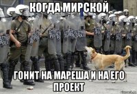 когда мирской гонит на мареша и на его проект