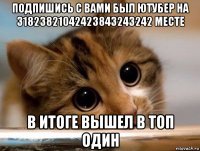подпишись с вами был ютубер на 31823821042423843243242 месте в итоге вышел в топ один
