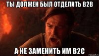 ты должен был отделить b2b а не заменить им b2c