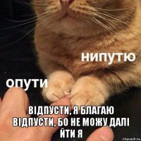 вiдпусти, я благаю вiдпусти, бо не можу далi йти я