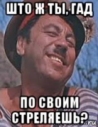 што ж ты, гад по своим стреляешь?