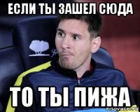 если ты зашел сюда то ты пижа