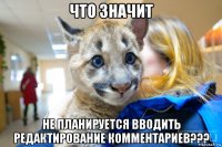что значит не планируется вводить редактирование комментариев???