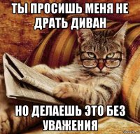 ты просишь меня не драть диван но делаешь это без уважения