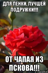 для ленки, лучшей подружки!!! от чапая из пскова!!!