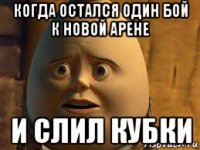 когда остался один бой к новой арене и слил кубки