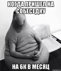 когда пришел на собеседку на 6к в месяц