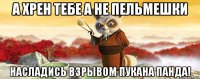 а хрен тебе а не пельмешки насладись взрывом пукана панда!