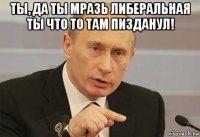 ты, да ты мразь либеральная ты что то там пизданул! 