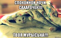 спокойной ночи, сахарочек))) твоя мурыська!!!