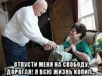  отпусти меня на свободу, дорогая! я всю жизнь копил...