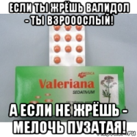 если ты жрёшь валидол - ты взрооослый! а если не жрёшь - мелочь пузатая!