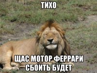 тихо щас мотор феррари сбоить будет