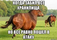 когда забил все хранилища но все равно пошел в атаку