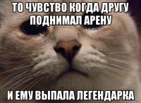 то чувство когда другу поднимал арену и ему выпала легендарка