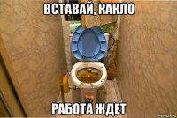 вставай, какло работа ждет