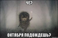чё? октября подождешь?