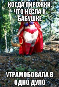 когда пирожки, что несла к бабушке утрамобовала в одно дуло
