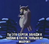  ты это, сергей, заходи к чапаю в гости, только не молчи!!