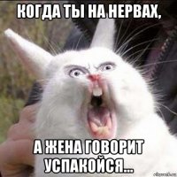 когда ты на нервах, а жена говорит успакойся...