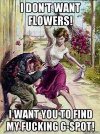 i don't want flowers! i want you to find my fucking g-spot!