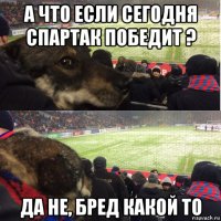 а что если сегодня спартак победит ? да не, бред какой то
