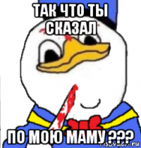 так что ты сказал по мою маму ???