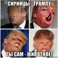 сирийцы - трампу ты сам - животное!