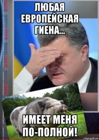 любая европейская гиена... имеет меня по-полной!