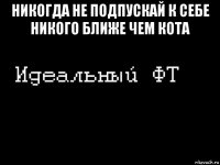 никогда не подпускай к себе никого ближе чем кота 