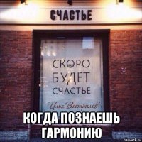  когда познаешь гармонию