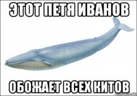 этот петя иванов обожает всех китов